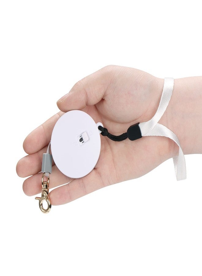CUGBCUG Retractable Dog Leash for Small Dogs Cats up to 11lbs with 6.5ft Anti-Pull Strong Nylon Tape, Hands Free, Mini and Portable Walking Leash with Wrist Strap, One-Hand Brake, White Round - Image 1